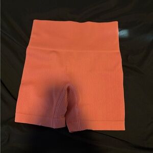 Colsie Coral Ribbed Bike Shorts